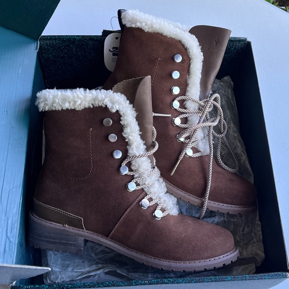 NIB EMU Australia Wool, Suede, WATERPROOF, Billington Suede Lace Up Warm Boots 7 - Picture 3 of 15